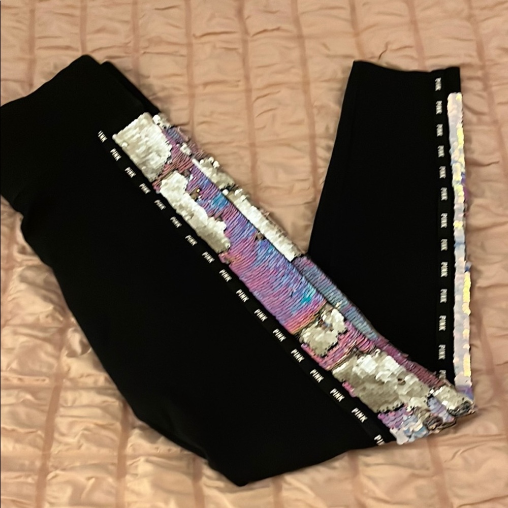 Black Leggings with Sequin Detail
